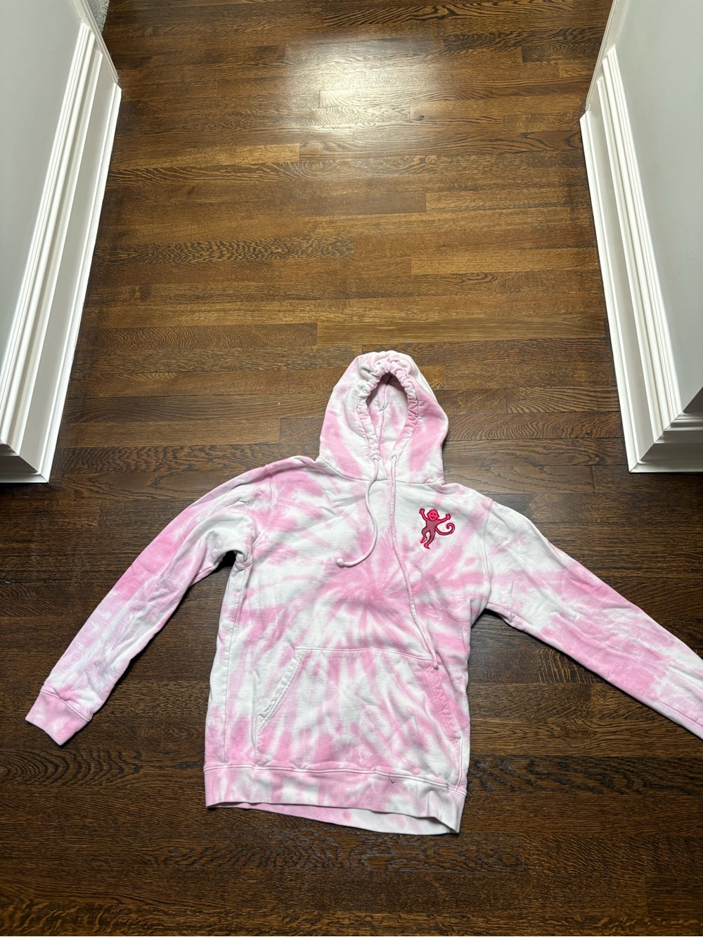 Roller Rabbit Pink and White Tie-Dye Hoodie